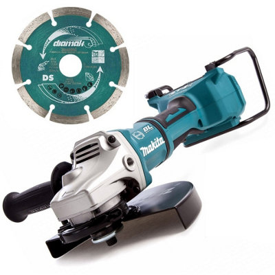 Makita DGA900Z 18v 36v Cordless Brushless 230mm Angle Grinder + Diamond Blade