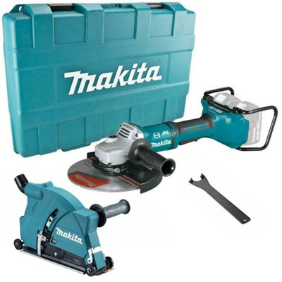 Makita DGA900ZK 18v / 36v Cordless Brushless 9" Angle Grinder + Dust Extractor