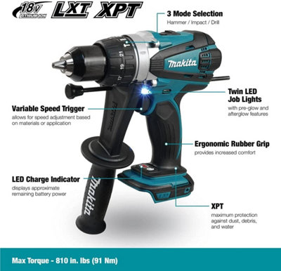 Makita DHP458 DHP458Z 18v Lithium Ion LXT Combi Hammer Drill Replaces - BHP458Z