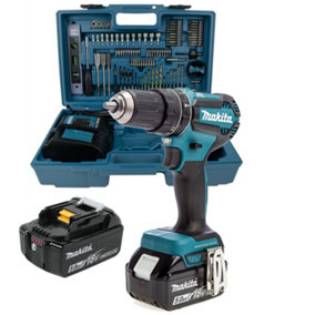 Makita DHP485RTJ 18v Brushless Combi Hammer Drill + 101P Screwdriver Bit Set x2