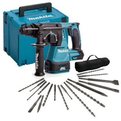 Makita DHR242ZJ 18v LXT SDS Rotary Hammer Drill 17 Piece Bit Set