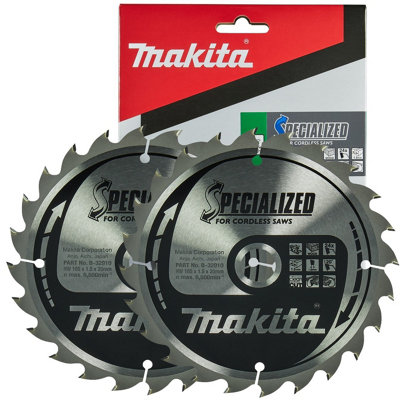 Makita DHS680Z DHS611 165mm x 20mm 24 Teeth Cordless Circular Saw Blade X 2