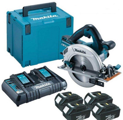 Makita DHS710ZJ Twin 18v 36v 185mm Circular Saw LXT 4x 3.0ah Charger MakPac DIY at B Q