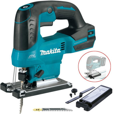 Makita DJV184Z 18v LXT Brushless Motor Top Grip Jigsaw Bare + Guide Rail Adapter