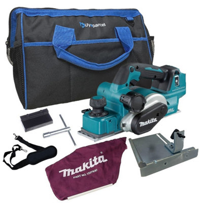 Makita DKP181Z 18v LXT Brushless Cordless Planer 82mm Bare + Dust Bag + 16" Bap