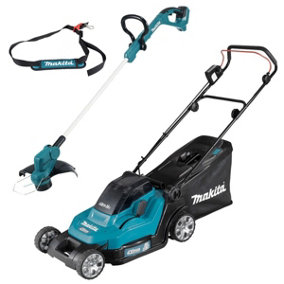 Makita DLM432Z Twin 18v/36v Cordless 43cm Lawn Mower + Makita DUR193Z Strimmer