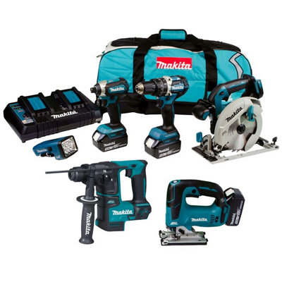 Makita DLX 18v Brushless 6 Piece LXT Multi Tool Kit Cordless Lithium LXT 3x5.0ah
