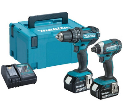 Makita DLX2131J 18v Twin Pack DHP482 Combi Drill + DTD152Z Impact Driver 3.0AH