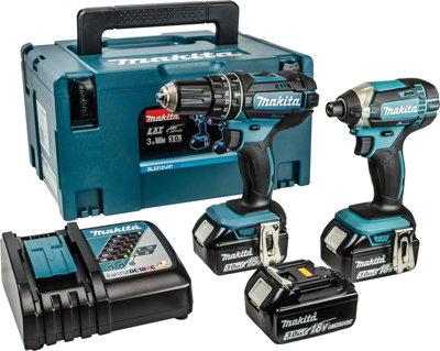 Makita DLX2131JX1 18v Li-ion LXT Combi and Impact Twin - 3 x 3.0ah Batteries