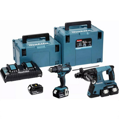 Makita DLX2137PTJ Twin 18v / 36v DHR263Z SDS Rotary Hammer Drill DHP482Z Combi