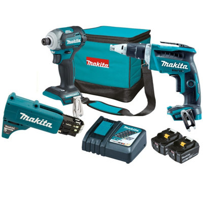 Makita DLX2341TX1 18v Brushless Collated Autofeed Screwdriver + Impact