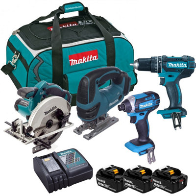 Makita DLX4137TX1 18v 4 Piece LXT Drill Saw Kit Lithium Ion Li-Ion - 3 x 5.0AH