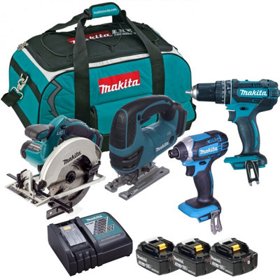 DeWalt Titan 18V Li ion XR Cordless 6 piece Power tool kit 3 x 3Ah DCK677L3T GB DIY at B Q