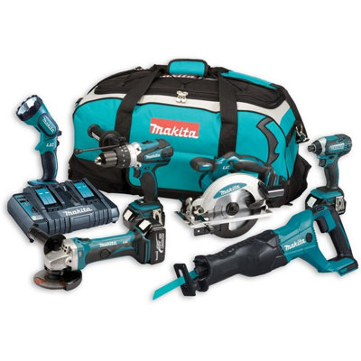 Makita DLX6072 18v 6 Piece LXT Multi Tool Kit Lithium Ion Li-Ion - 3 x 3.0ah