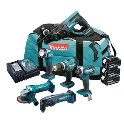 Makita DLX6075PT 18v 6 Piece LXT Cordless Tool Kit Li-Ion - 3 x 5.0Ah Batteries