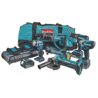 Makita DLX6100PX1 18v 6 Piece LXT Drill Grinder Kit Lithium Ion Li-Ion 3 x 3.0AH