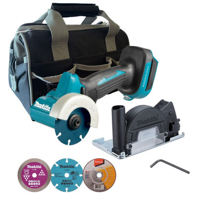 Makita DMC300Z 18V LXT Brushless 76mm Compact Cut Off Tile Saw + 3 Blades + Bag