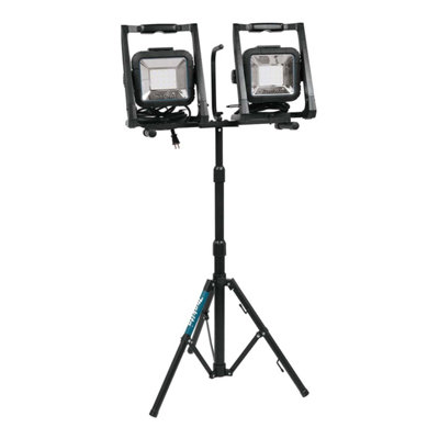 Makita DML805 18v 110v LXT LED Work Light Site Light Twin Pack + Tripod Stand