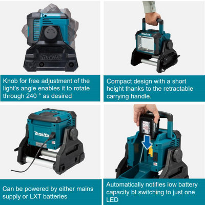 Makita DML811 18v 14.4v 110v LXT Li-Ion LED Portable Work Light Site Torch