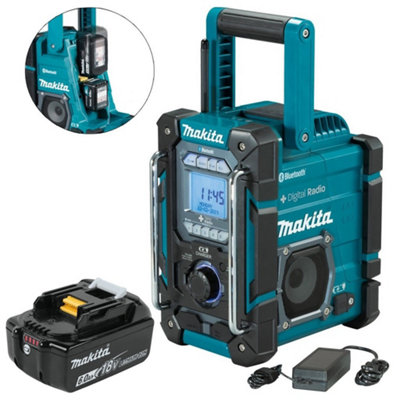 Makita DMR301 Digital DAB Built in Charger Site Radio DAB Bluetooth & 18v BL1860