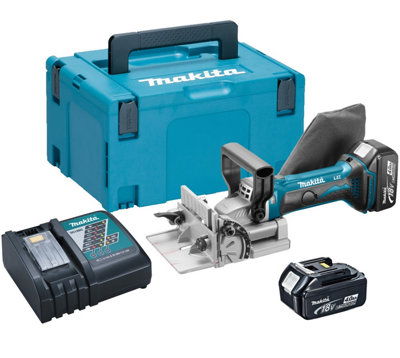 Makita DPJ180RMJ 18v LXT Cordless Biscuit Jointer 100mm Dowel Joint - 2 x 4.0ah