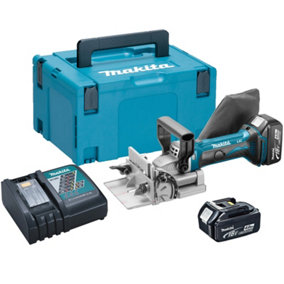 Makita DPJ180RMJ 18v LXT Cordless Biscuit Jointer 100mm Dowel Joint - 2 x 4.0ah