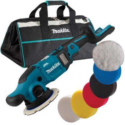 Makita DPO600Z 18v LXT Cordless Brushless Orbital Polisher 150mm + 6 Pads + Bag