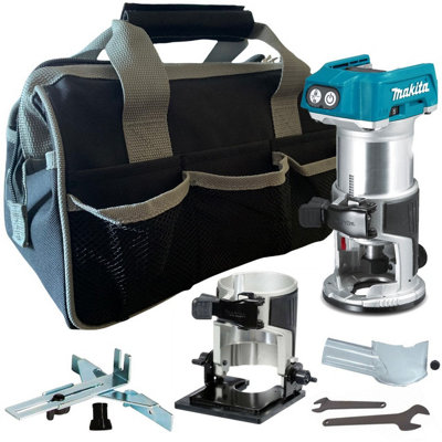 Makita DRT50Z 18V Cordless Brushless Laminate Router Trimmer + Bevel Base + Bag