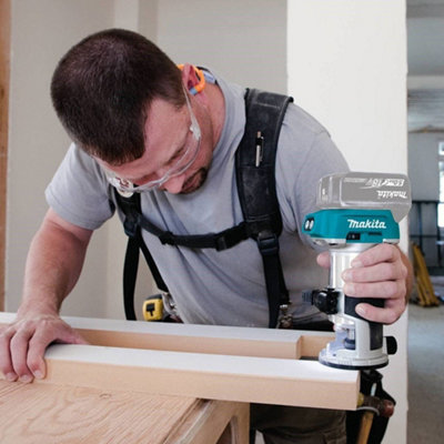 Makita DRT50ZX4 18V LXT Cordless Brushless Laminate Router Trimmer + Guide DRT50