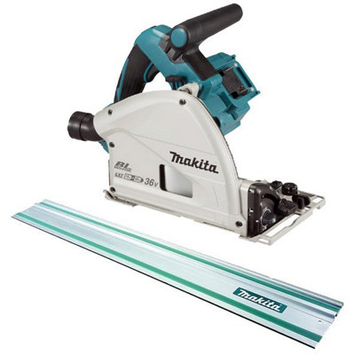 Makita DSP600Z 36v Twin 18v Brushless Plunge Cut Circular Saw 1x 1m Guide Rail