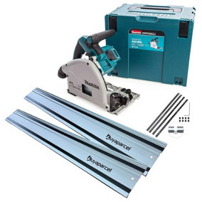 Makita DSP600ZJ 36v Twin 18v Brushless Plunge Cut Circular Saw 2x1.5m Guide Rail