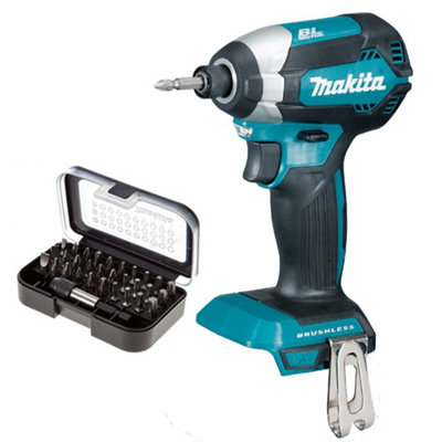 Makita DTD153Z 18V LXT Lithium Ion Brushless Impact Driver + 30pc Drill Bits