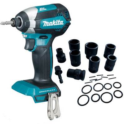 Makita DTD153Z 18V LXT Lithium Ion Brushless Impact Driver Bare + 8pc Socket Set