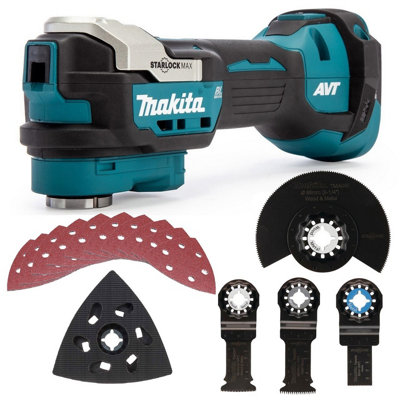 Makita DTM52Z 18v LXT Brushless Multi Tool Plunge Carpenters Set + 10 Sheets