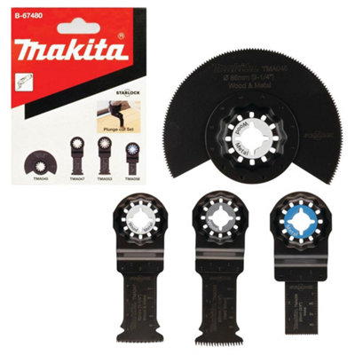 Makita DTM52Z 18v LXT Brushless Multi Tool Plunge Carpenters Set + 10 Sheets