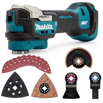 Makita DTM52Z 18v LXT Brushless Multi Tool Tile Plunge Tilers Set + 10 Sheets