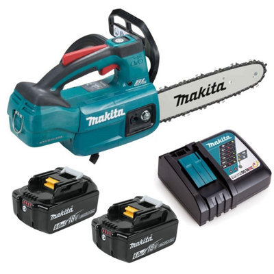 Makita DUC254 18v LXT Cordless Brushless 25cm Chainsaw Top Handle 2 x 6.0ah