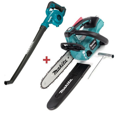 Makita DUC254Z 18v LXT Cordless Brushless 25cm Chainsaw & DUB186Z Blower Bare