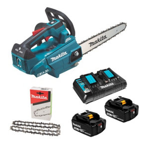 Makita DUC256PT2 Twin 18v/36v LXT Cordless Lithium Chainsaw 250mm 2x5.0ah +Chain