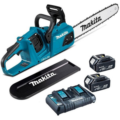 Makita DUC405 Twin 18v 36v LXT Li-Ion Cordless Brushless Chainsaw 40cm 2x5ah