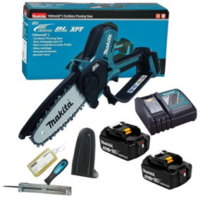 Makita DUC50Z Cordless Brushless Pruning Saw 18V 150mm 2 x 5ah Battery + Charger