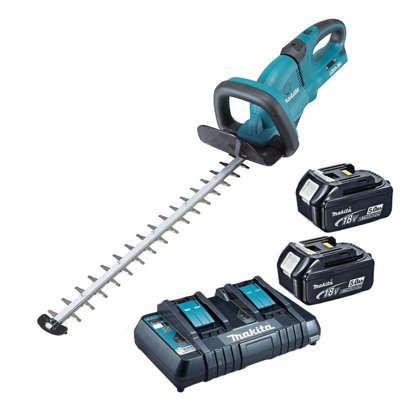 Makita DUH651PT2 Twin LXT 18v / 36v Li Ion Hedge Trimmer 2 x 5.0ah Dual Charger