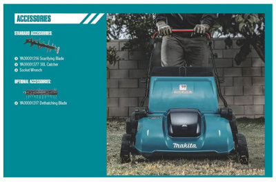 Makita DUV320RT Cordless Brushless LXT 18V Scarifier 32cm 5.0Ah Battery Charger