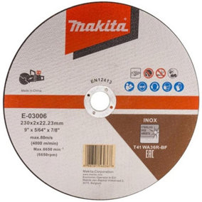 Makita E-03006 Cutting Cut Off Wheel 230mm 9" For DCE090 Disc Cutter
