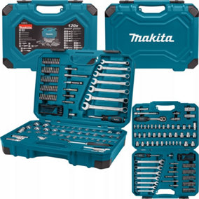 Makita E-06616 120 Piece Maintenance Kit Spanner Socket Screwdriver Bit Set Case