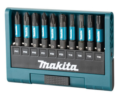 Makita E 12011 10 Piece Black Impact Driver Impact Screwdriver Bit Set Pozi 50mm