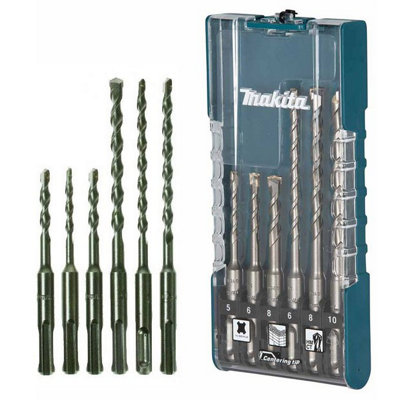Makita E-15730 Carbide Tip SDS Plus 6 Piece Drill Bit Set - 5 6 8mm - 110 160mm