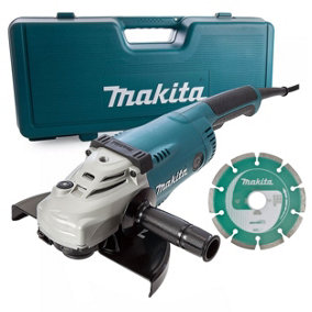 Makita GA9020KD 230mm 9" Angle Grinder 2000W - Includes Diamond Blade + Case