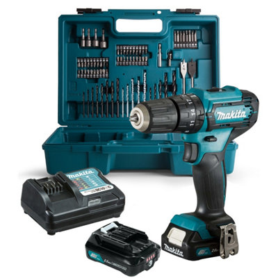 Makita HP333DWAX1 12v CXT Combi Drill with 2 x 2.0ah 74 Piece