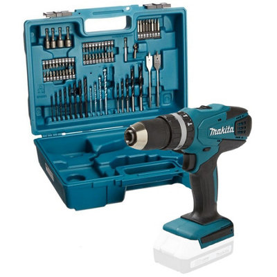 Makita HP457D 18v G Series Lithium Combi Hammer Drill 74 Screwdriver Bit Set